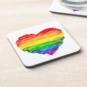 SlipperyJoe's Pride ハートの落書き ハート型  コースター (左側)