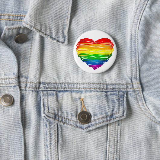 SlipperyJoe's Pride ハートの落書き ハート型 缶バッジ (インサイチュ)