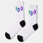 SlipperyJoe's pride colors word three-dimensional ソックス (左)