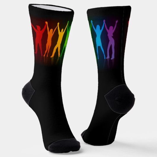 SlipperyJoe's pride people hands silhouette colorf ソックス (傾斜あり)