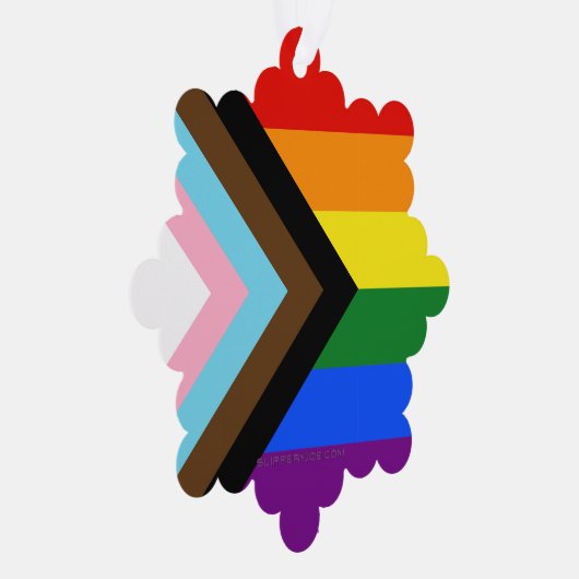 SlipperyJoe's ProgressプライドフラグゲイギフトLGBTQI オーナメントカード (右)