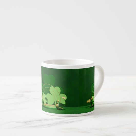 SlipperyJoe's Saint Patrick's Day 3枚葉クローブ エスプレッソカップ (正面右)