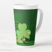 SlipperyJoe's Saint Patrick's Day 3枚葉クローブ カフェラテマグ (右アングル)