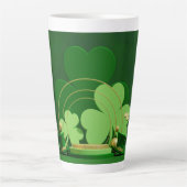 SlipperyJoe's Saint Patrick's Day 3枚葉クローブ カフェラテマグ (正面)