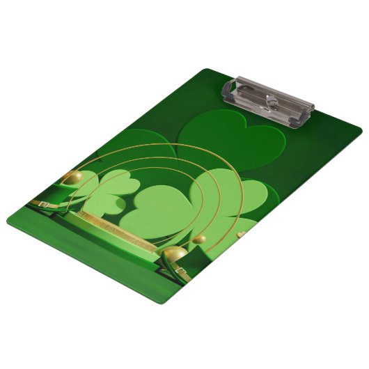 SlipperyJoe's Saint Patrick's Day 3枚葉クローブ クリップボード (アングル)