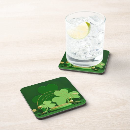 SlipperyJoe's Saint Patrick's Day 3枚葉クローブ コースター (右側)