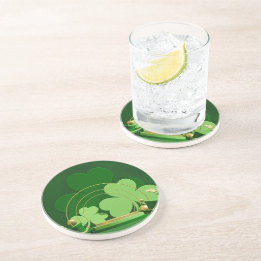 SlipperyJoe's Saint Patrick's Day 3枚葉クローブ コースター (側面)