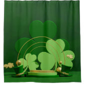 SlipperyJoe's Saint Patrick's Day 3枚葉クローブ シャワーカーテン (正面)