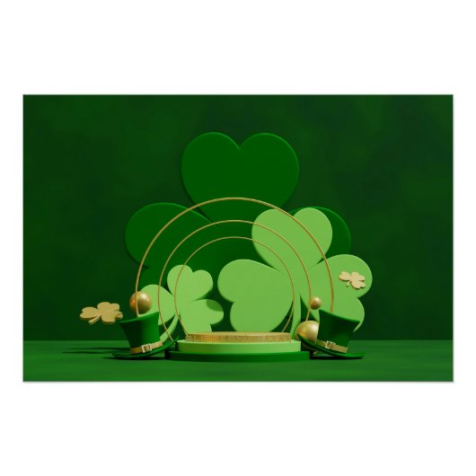 SlipperyJoe's Saint Patrick's Day 3枚葉クローブ ポスター (正面)