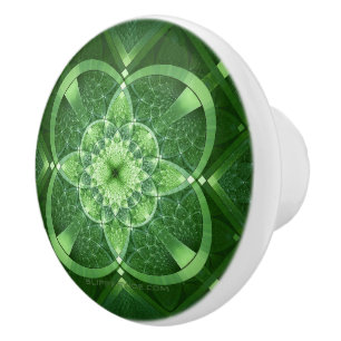 SlipperyJoe's Saint Patrick's Day glowing four lea セラミックノブ