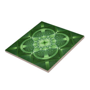 SlipperyJoe's Saint Patrick's Day glowing four lea タイル