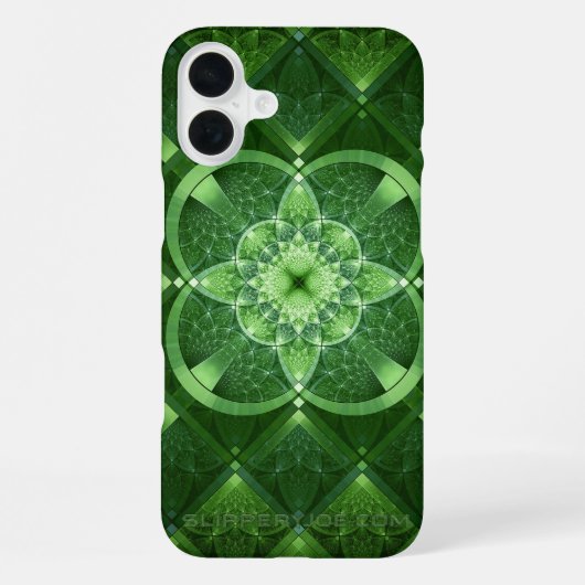 SlipperyJoe's Saint Patrick's Day glowing four lea iPhoneケース (裏面)