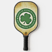 SlipperyJoe's Saint Patrick's Day green three-leaf ピックルボールラケット (裏面)