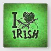 SlipperyJoe's Saint Patrick's Day holiday Irish pr スクエア壁時計 (正面)