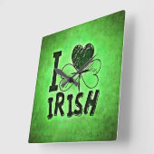 SlipperyJoe's Saint Patrick's Day holiday Irish pr スクエア壁時計 (傾斜)