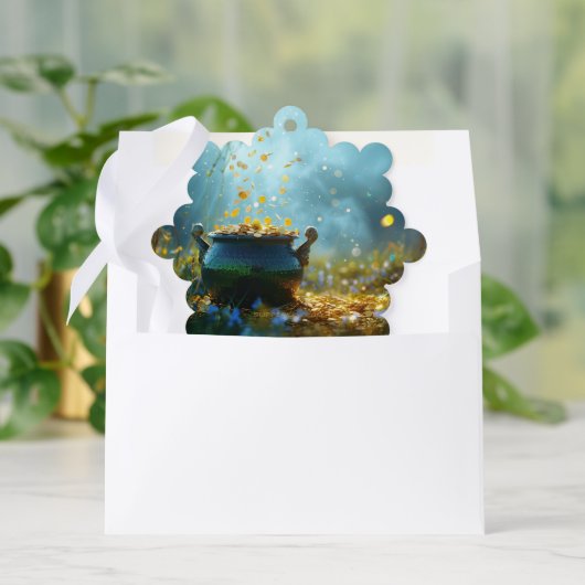 SlipperyJoe's Saint Patrick's Day large ornate pot オーナメントカード (封筒)