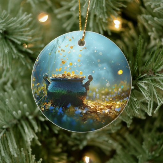 SlipperyJoe's Saint Patrick's Day large ornate pot セラミックオーナメント (ツリー)