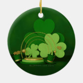 SlipperyJoe's Saint Patrick's Day theme leprechaun セラミックオーナメント (裏面)