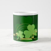 SlipperyJoe's Saint Patrick's Day three-leaf clove ジャンボコーヒーマグカップ (正面)