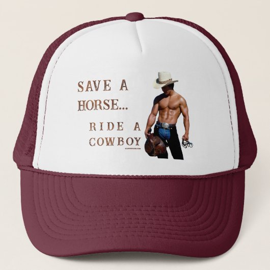 SlipperyJoe's Save a horse Ride A Cowboy hat muscu キャップ (正面)