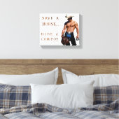 SlipperyJoe's Save a horse Ride A Cowboy hat muscu キャンバスプリント (インサイチュ (寝室))