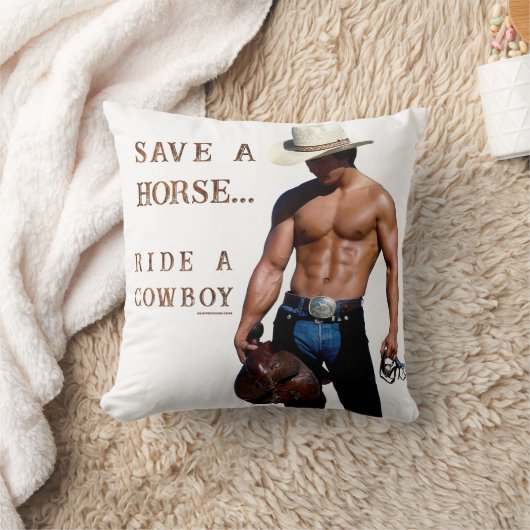 SlipperyJoe's Save a horse Ride A Cowboy hat muscu クッション (ブランケット)