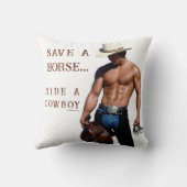 SlipperyJoe's Save a horse Ride A Cowboy hat muscu クッション (裏面)