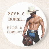 SlipperyJoe's Save a horse Ride A Cowboy hat muscu コースター (正面)