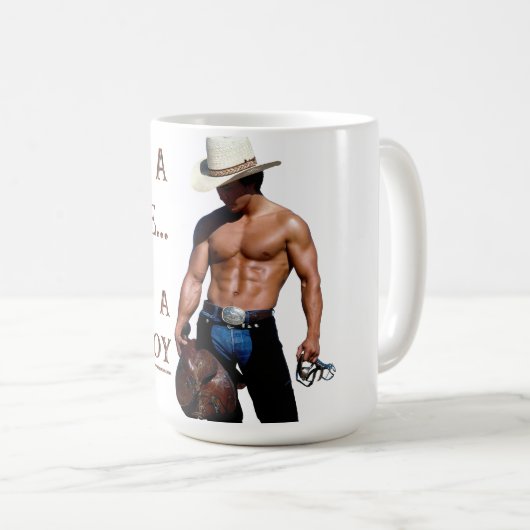 SlipperyJoe's Save a horse Ride A Cowboy hat muscu コーヒーマグカップ (正面右)