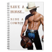 SlipperyJoe's Save a horse Ride A Cowboy hat muscu ノートブック (正面)