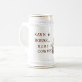 SlipperyJoe's Save a horse Ride A Cowboy hat muscu ビールジョッキ (正面左)