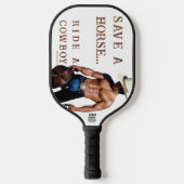 SlipperyJoe's Save a horse Ride A Cowboy hat muscu ピックルボールラケット (正面)