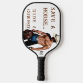 SlipperyJoe's Save a horse Ride A Cowboy hat muscu ピックルボールラケット (裏面)