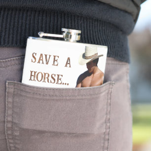 SlipperyJoe's Save a horse Ride A Cowboy hat muscu フラスク