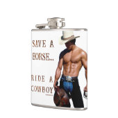 SlipperyJoe's Save a horse Ride A Cowboy hat muscu フラスク (左)