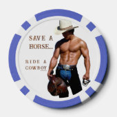SlipperyJoe's Save a horse Ride A Cowboy hat muscu ポーカーチップ (裏面)