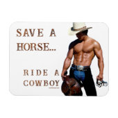 SlipperyJoe's Save a horse Ride A Cowboy hat muscu マグネット (横)