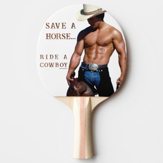 SlipperyJoe's Save a horse Ride A Cowboy hat muscu 卓球ラケット (正面)