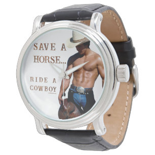 SlipperyJoe's Save a horse Ride A Cowboy hat muscu 腕時計