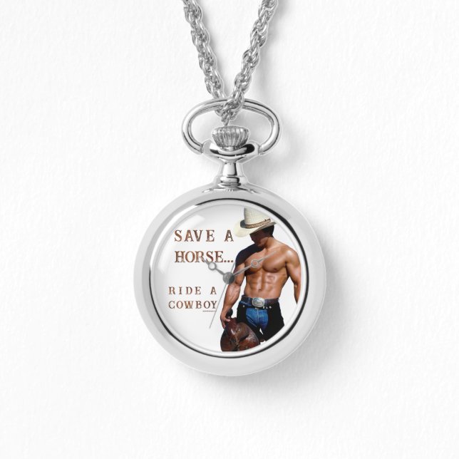 SlipperyJoe's Save a horse Ride A Cowboy hat muscu 腕時計 (正面)