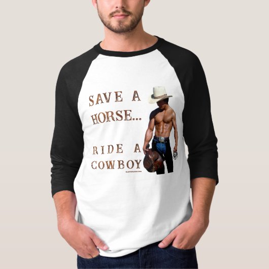 SlipperyJoe's Save a horse Ride A Cowboy hat muscu Tシャツ (正面)