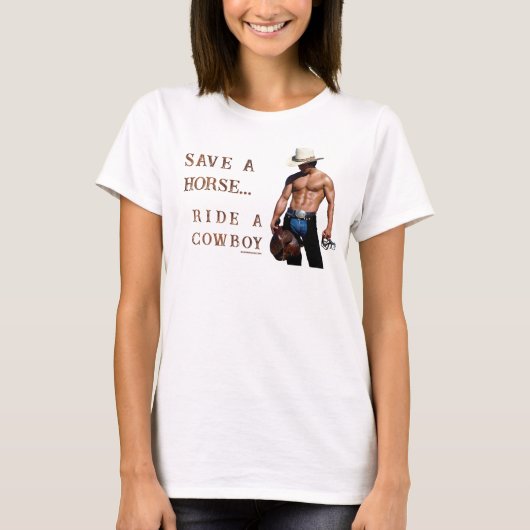 SlipperyJoe's Save a horse Ride A Cowboy hat muscu Tシャツ (正面)