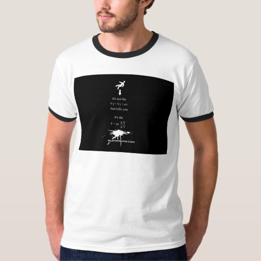 SlipperyJoe's Science数学（ばちゃばちゃ）跳ねるstickman equat Tシャツ (正面)