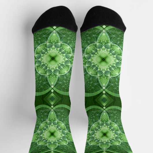 SlipperyJoe's St. Patrick's Day Fractal vortex hol ソックス (上部)