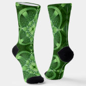 SlipperyJoe's St. Patrick's Day Fractal vortex hol ソックス (傾斜あり)