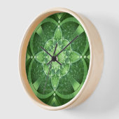 SlipperyJoe's St. Patrick's Day Fractal vortex hol 壁時計 (傾斜)