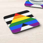 SlipperyJoe's Straight Ally FlagゲイギフトLGBTQIA コースター (左側)