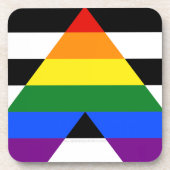 SlipperyJoe's Straight Ally FlagゲイギフトLGBTQIA コースター (正面)