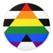 SlipperyJoe's Straight Ally FlagゲイギフトLGBTQIA セラミックノブ (正面)