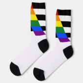 SlipperyJoe's Straight Ally FlagゲイギフトLGBTQIA ソックス (左)